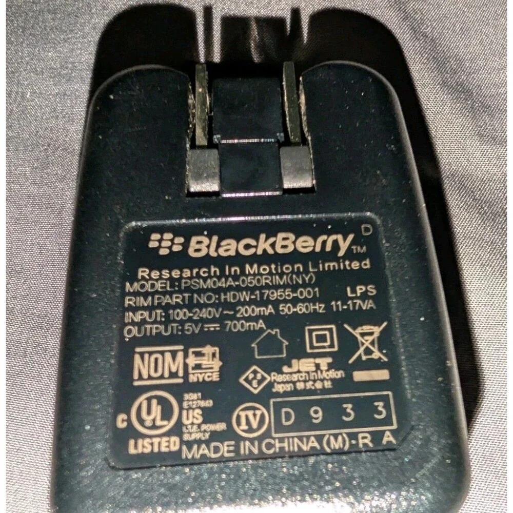 BlackBerry Mini USB Phone Charger Wall Plug Power Adapter Black Great Condition